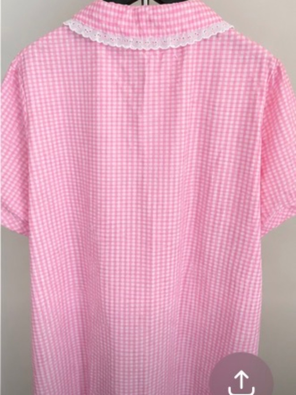 Lati Fashion Pink Gingham Snap Front House Dress / Sleepwear – Women's XL – New